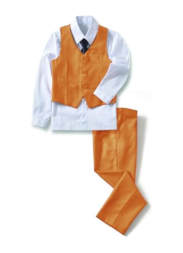 Image of YuanLu Boys Suit Dress Clothes Ring Bearer Outfit Homecoming Dresses Boy Vest and Pants Set for Kids Wedding Tuxedo Suits