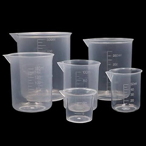 Vasos de medición de plástico graduados PIQIUQIU 6 Piezas Cover
