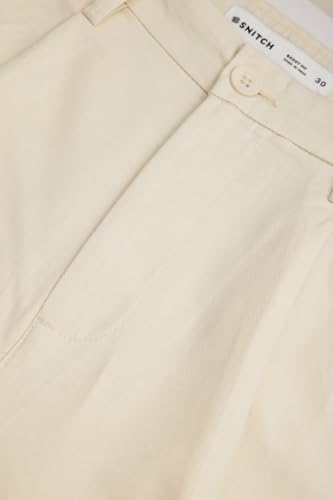 Image of SNITCH Men Trousers Holiday & Casual Wear | Relaxed Fit Pleated Front & Straight Leg Design | Breathable Cotton Linen Blend Fabric for Summer & Vacation Outings