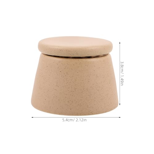 Taza de cerámica para lavado de pinceles de uñas con tapa miniatura 2