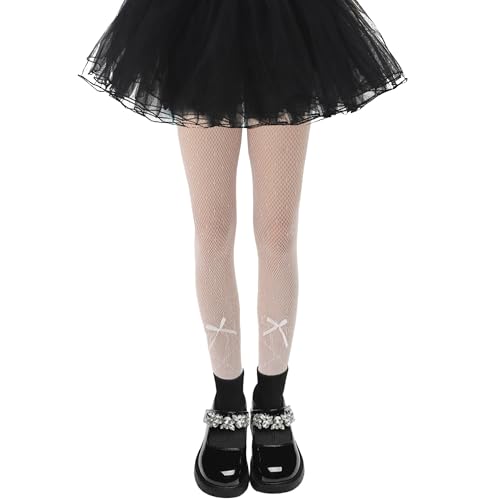 Image of Girls Lace Fishnet Tights Toddler Sheer Patterned Stockings Hollow Dance Pantyhose for Kids Halloween Tights