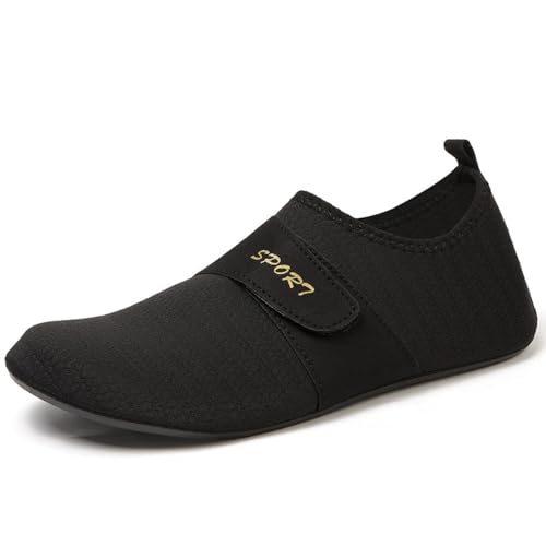 Sim Racing Shoes Women Gaming PC – Adjustable Straps, Breathable Lightweight Barefoot Driving Simulators Shoes with Enhanced Grip for Game Cockpits Karting Gym Home Comfort Slipper Socks (Black,12)