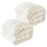 【2個セット】アイリスプラザ 掛け布団 毛布 3層構造 丸洗い可能 シープボア シングル アイボリー