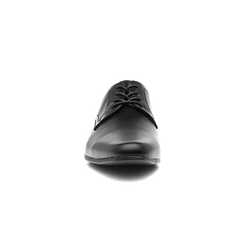 Beckett Mens Black Flat Lace Up Shoe - Size 8 UK - Black - Image 3