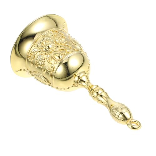 CONGARTENO Retro Copper Alloy Hand Bell with Antislip Handle Loud Manual Ringing for Restaurant Service Classroom Management and Decorative Use Vintage Engraved Metal Call Bell