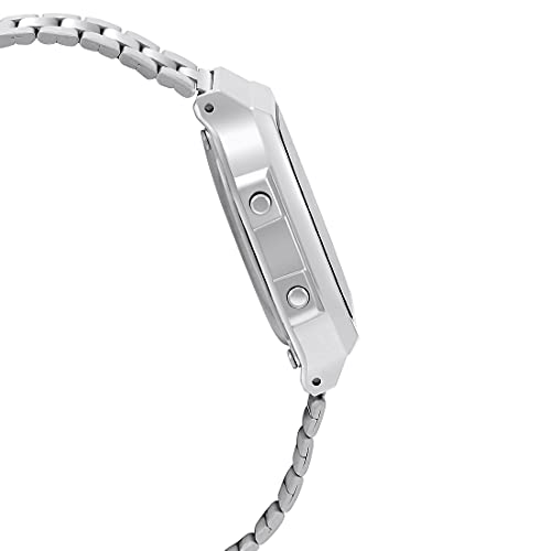 Image of Casio Unisex Vintage A168WA-1WDF Black Digital Dial Silver Stainless Steel Band D131