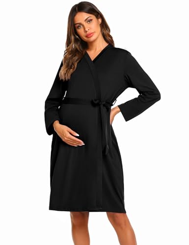Ekouaer Maternity Robe Labor Delivery Nursing Gown Hospital Breastfeeding Dress Bathrobes