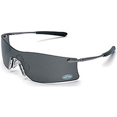 Crews Gray Safety Glasses, Anti-Fog, Scratch-Resistant, Frameless