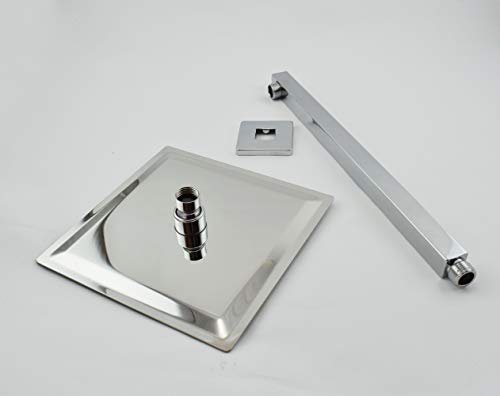 Ducha Chuveiro 20x20 Slim Inox Com Braço 36 Cm Solar Gás