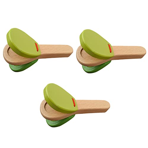 FRCOLOR 3 pièces Percussion Bois pour Garçon Fille Instruments à Main Amusants avec Sons Claps Cadeau Déveil Musical pour Filles et Garçons Couleurs Aléatoires Couleur Couleur Aléatoire