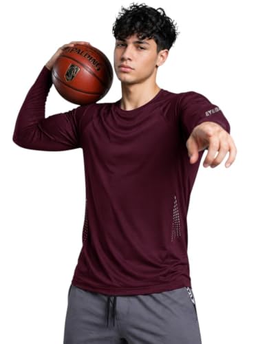 Image of EYEBOGLER Men's Full Sleeve Round Neck Activewear T-Shirt | Dry Fit Sports Top for Gym, Running & Training | Breathable Stretch Fabric | Athletic Fit for Workout & Outdoor Activities