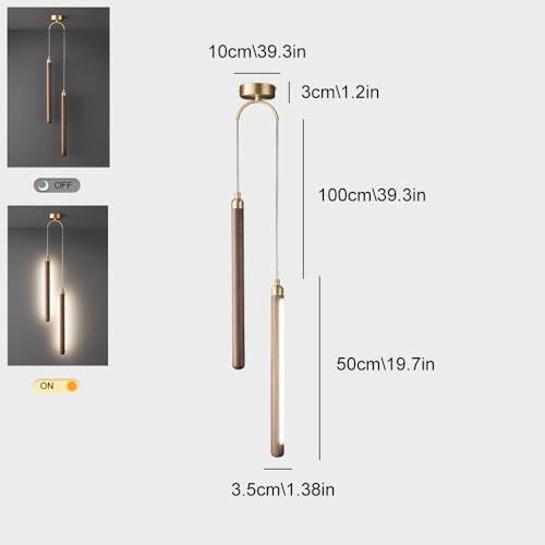 Luces colgantes de nogal negro y latón para decoración de cabecera 5