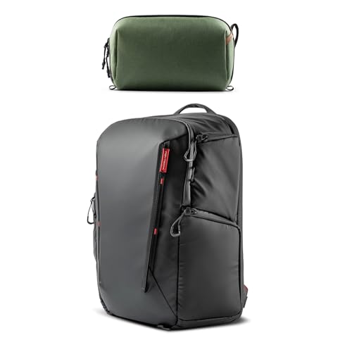 PGYTECH OneMo Lite Camera Backpack 22L+Wash Pouch Hanging Toiletry Bag for Men, Waterproof Dopp Kit Travel Makeup Bag Organizer for Toiletries & Cosmetics