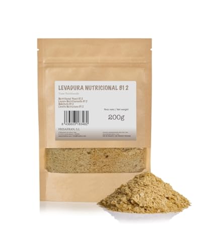 Frisafran | Levadura Nutricional 200g | levadura con B12 y Vitamina B | | Proteínas | Vitaminas | Dietas Veganas | Sin Gluten | Dieta vegana | Sin Lácteos | levadura | b12 nutricional