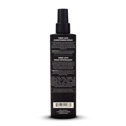 Jon Renau Fiber Love Synthetic Conditioning Spray, Leave In Conditioner for Wigs & Hair Extensions, Detangler Spray for Synthetic Hair, Paraben and Sulfate Free Wig Care, 8.5 oz