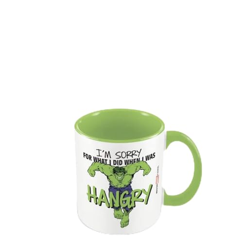 Hulk Hangry Inner - Taza de dos tonos, Blanco/verde lima, Taille unique