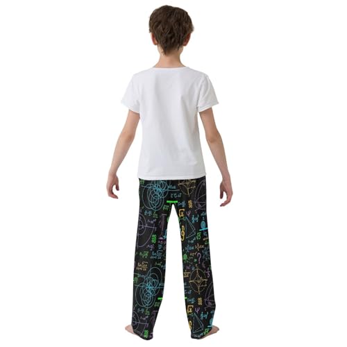 ZZXXB Funny Mathematical Graphics Boys Long Pants Soft Trousers Elastic Waist Kids Lounge Bottoms with Pockets S-XL3