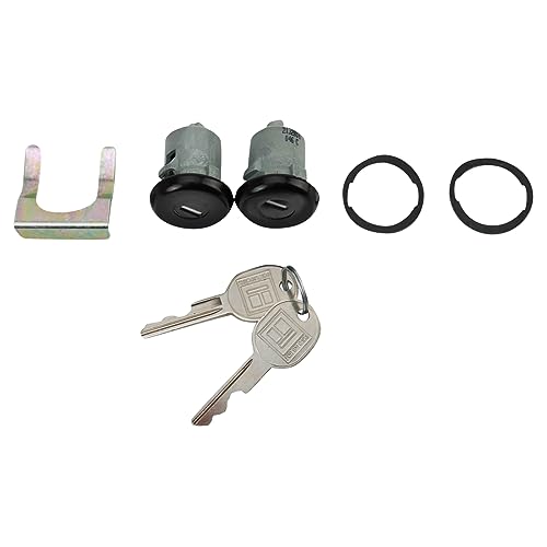 TRQ Front Door Lock Cylinder Set Compatible with Buick Cadillac