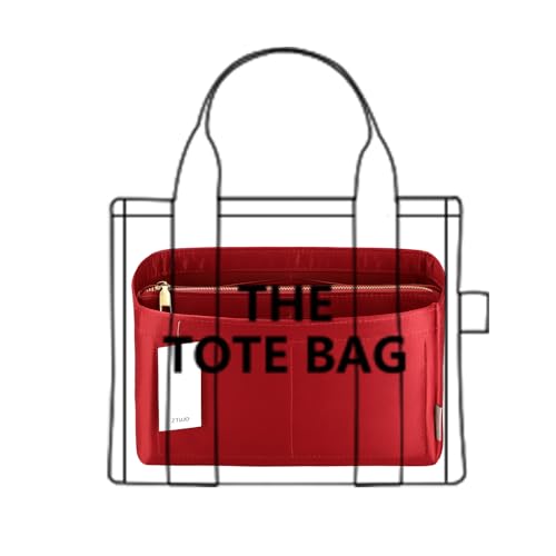 Organizador para bolso con cremallera rojo seda grande miniatura 1