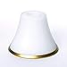Glas Lampenschirm Ersatzglas mit matt goldenem Ring weiß Lochmaß E14 ø 30 mm Zierring Leuchtenglas