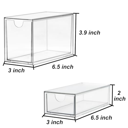 Image of Acrylic Makeup Organizer, Clear Storage Organizer Desktop Stackable Storage Drawers, Plastic Organizer Bins for Makeup, Stationery, Cosmetics, Vanity, Bathroom,Cabinet,Pantry Office Desk (5 Drawers)