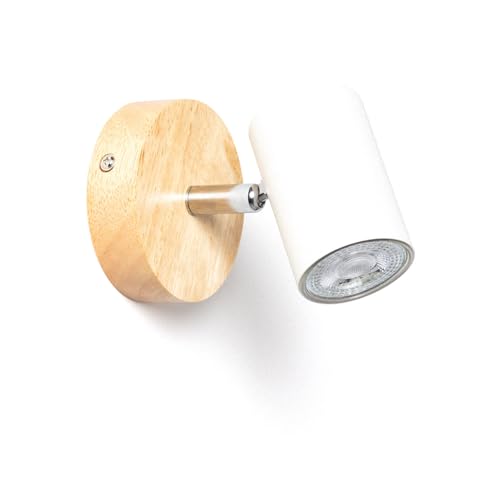 LEDKIA LIGHTING Lámpara de Techo Orientable Madera 1 Foco Albus Natural