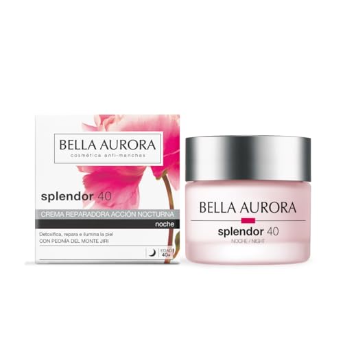 Bella Aurora Crema de Noche Anti-Arrugas Mujer 40+ Años, 50 ml | Anti-Edad y Anti-Manchas | Tratamiento Facial Hidratante | BELLA