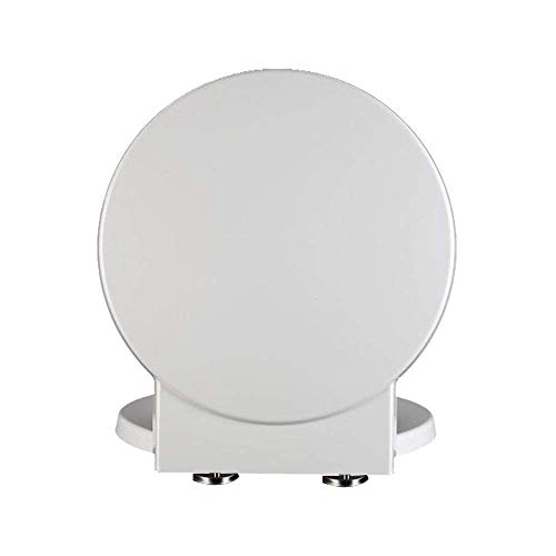PLHBVDFWE Asiento de Inodoro Redondo con bisagras de Cierre Suave y liberación rápida, Tapa silenciosa para inodoros de baño