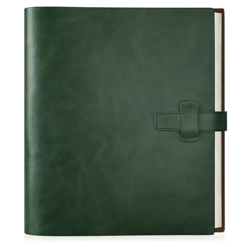 Artmag Photo Album 5x7 200 Photos Thick Leather Cover Picture Album with 30 PCS Kraft Writing Paper Holds 200 Horizontal Photos for Family Wedding Anniversary (Dark Green)