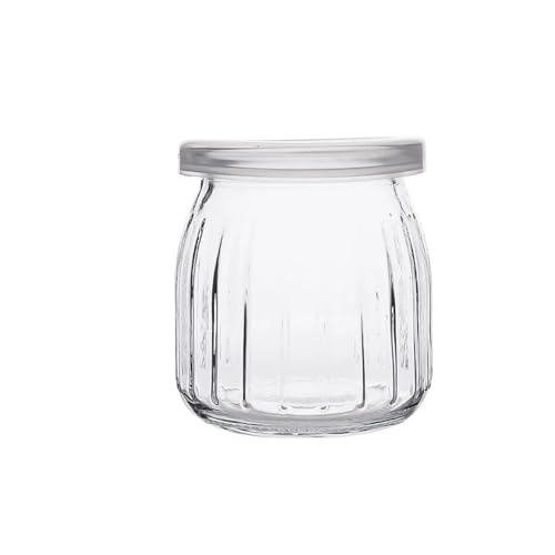 Tarros de mermelada de vidrio Tarros con tapa， Jam Jars Mini Pudding Jars Cute Wishing Glass Bottle Storage Cups with Lid High Temperature Resistant Homemade Jam Jar Yogurt Container Preserve Pots(B,1