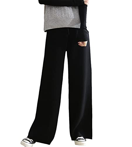 Pantalon en laine 100% tricoté de luxe pour femme élégante en hiver