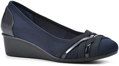 CLIFFS BY WHITE MOUNTAIN Women's Bowie Wedge, Navy/Nylon, 9 W | Image 2