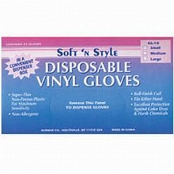 Soft 'N Style Disposable Vinyl Gloves S, 25 ct