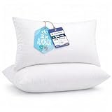 Flowen Almohadas para Cama 50x80 2 Unidades Relleno Cojin Hipoalergénico Antiácaros y Suave Rectangular para Hogar con Funda Exterior de Almohada Respirable en Poliéster Blanco