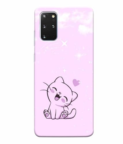 Image of Printed Hard Back Case Cover & Compatible for Samsung Galaxy S20 Plus | Cute Cat Vector (Multicolor) - D1189