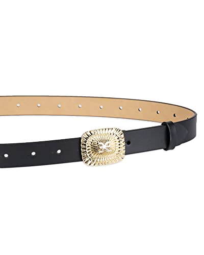 Sam Edelman Women's Fully Adjustable Fashion Plaque Buckle Leather Belt for Jeans, Trousers and Dresses4