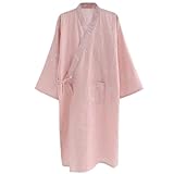 XGOPTS Cotton Kimono Robe Unisex Soft Pajamas Sleepwear Bathrobes Japanese Casual Spa Yukata Nightgowns with Pockets