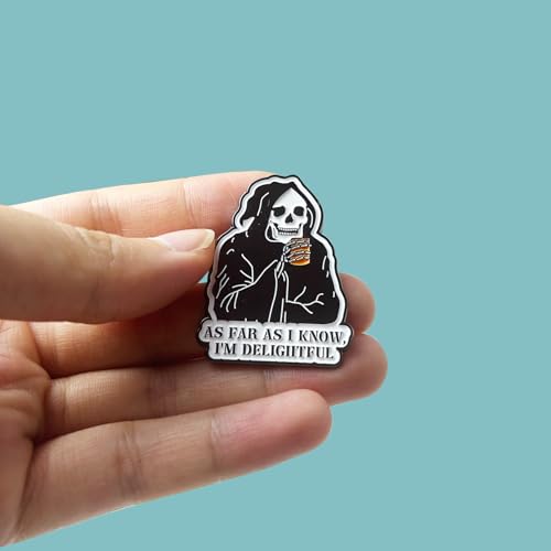 Funny Skeleton Enamel Pin, 1.5" Cute Brooches Lapel Badge, As Far As I Know I'm Delightful Skeleton Pin for Work3