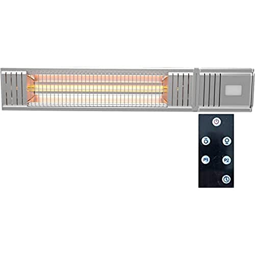 Millarco 58630 Golden-Tube Chauffage de terrasse électrique infrarouge avec télécommande pour montage mural balcon véranda