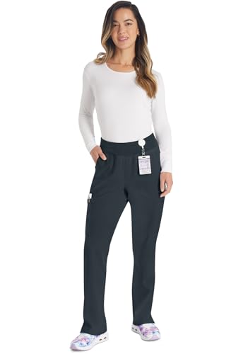 Dickies Women's Scrub Pants Natural Rise Tapered Leg Pull-On Bottoms with 7 Pockets and Knit Waistband DK005, L, Pewter - image 7