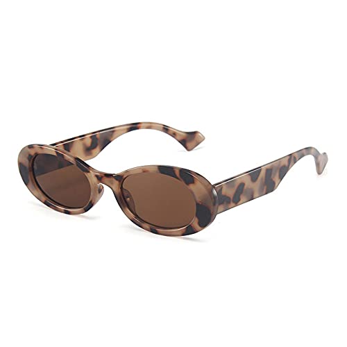 Lunettes de soleil ovales style vintage léopard pour vos sorties d'été en terrasse