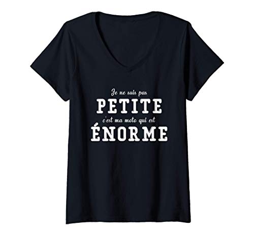 Femme Cadeau Moto Femme Motard Maman Bikeuse Biker T-Shirt avec Col en V