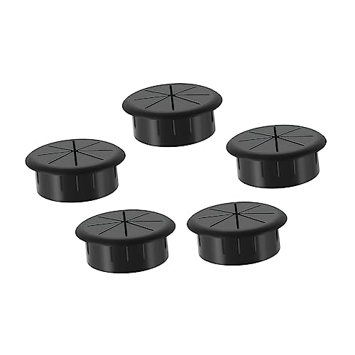 HOLIDYOYO Wiring Hole Cover Table Organizer 5pcs Desk Grommet for Cables Black Organize Desk Computer Entertainment Wire Management