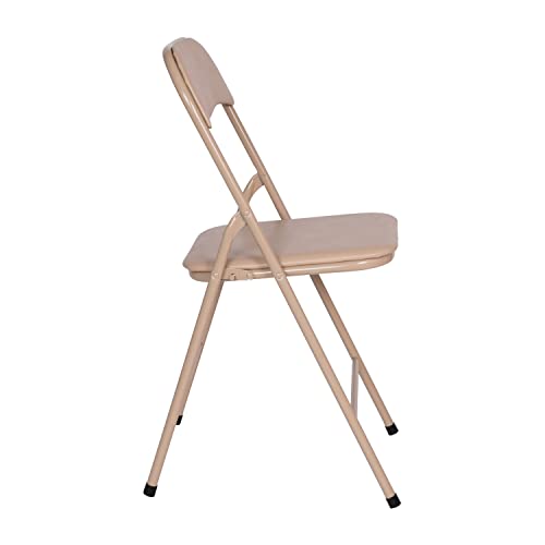 Image of EMMA + OLIVER Tan Square Folding Card Table and Chairs Set for 4 Players