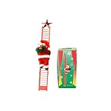 サンタクロース登山はしごぬいぐるみ サンタクロースはしご登り クリスマス 飾り電動はしごサンタクロース ロープ電気ハンギングおもちゃ クリスマスツリー ペンダント 室内 ドア 壁飾り 新年 ギフト