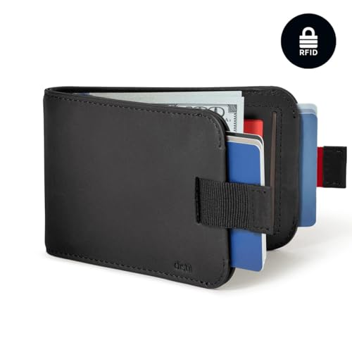 Distil Union Wally Bifold 5.0 Premium RFID Wallet with Titanium Money Clip - Slim Bifold Wallet for Men, Full Grain Leather, Minimalist RFID Card Holder - Holds 14 Cards & 30 Bills - Black2