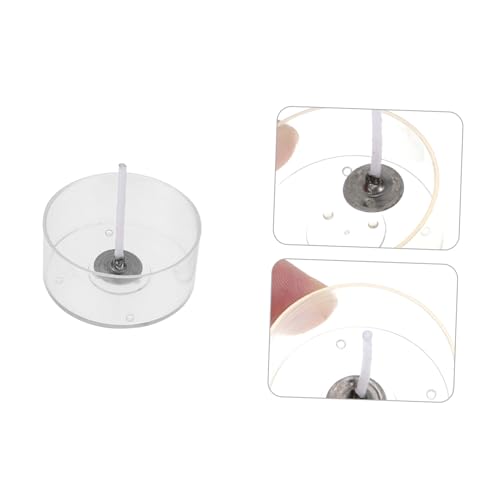 Mechas de algodón con copas de vela tealight transparentes miniatura 4