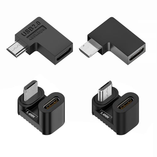 CY アダプター 4個/ロット USB-C USB2.0 タイプ C メス - マイクロ USB オス 電源データアダプター 90/360 度 4方向角度タイプ
