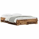 vidaXL Estructura de Cama con cajón Madera Vieja 135 x 190 cm, soluciones de Muebles para Ahorrar Espacio