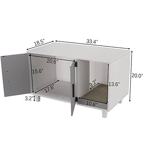 GDLF Modern Wood Pet Crate Cat Washroom Hidden Litter Box Enclosure Furniture House as Table Nightstand with Scratch Pad… - Image 5